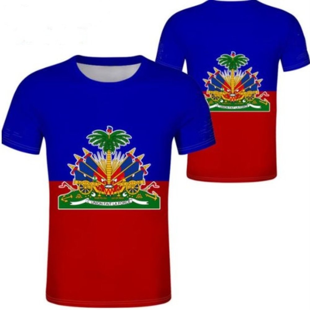 Brand New Haiti Coat of Arms Tee- Royal Blue